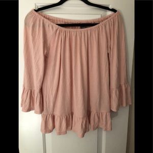 Pink ruffle blouse